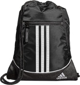 adidas Alliance Sackpack, Drawstring, Lightweight Small Gym Bag for Women, Soccer Backpack, Black, One Size